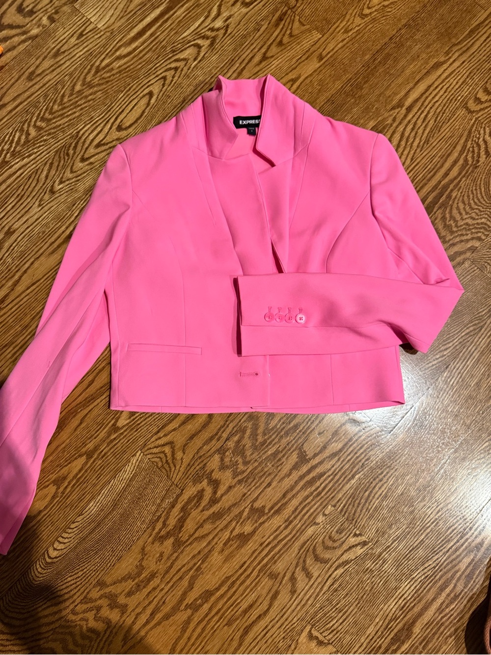 Express Bright Pink Cropped Blazer